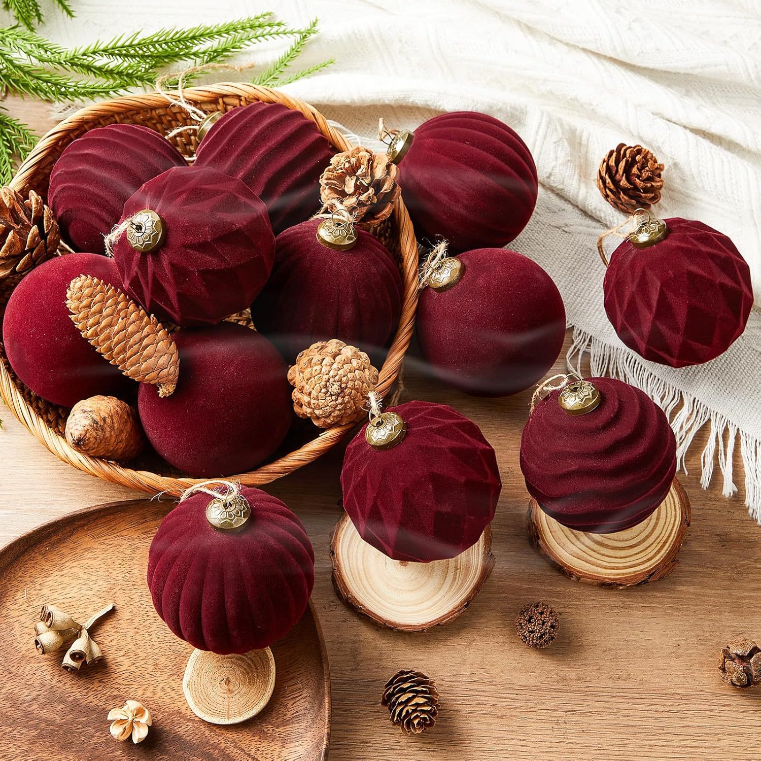 Navidad, accesorios de Navidad, decoraciones navideñas, flocado, colgantes de Navidad, colgantes de decoración del árbol de Navidad
