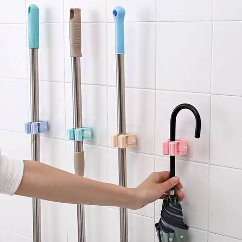 Broom and Mop Storage Stand, No-Drill Mop Hook, Mop Shelf, Mop Suction Cup, Adhesive Wall Mount for Bathroom without Scratches