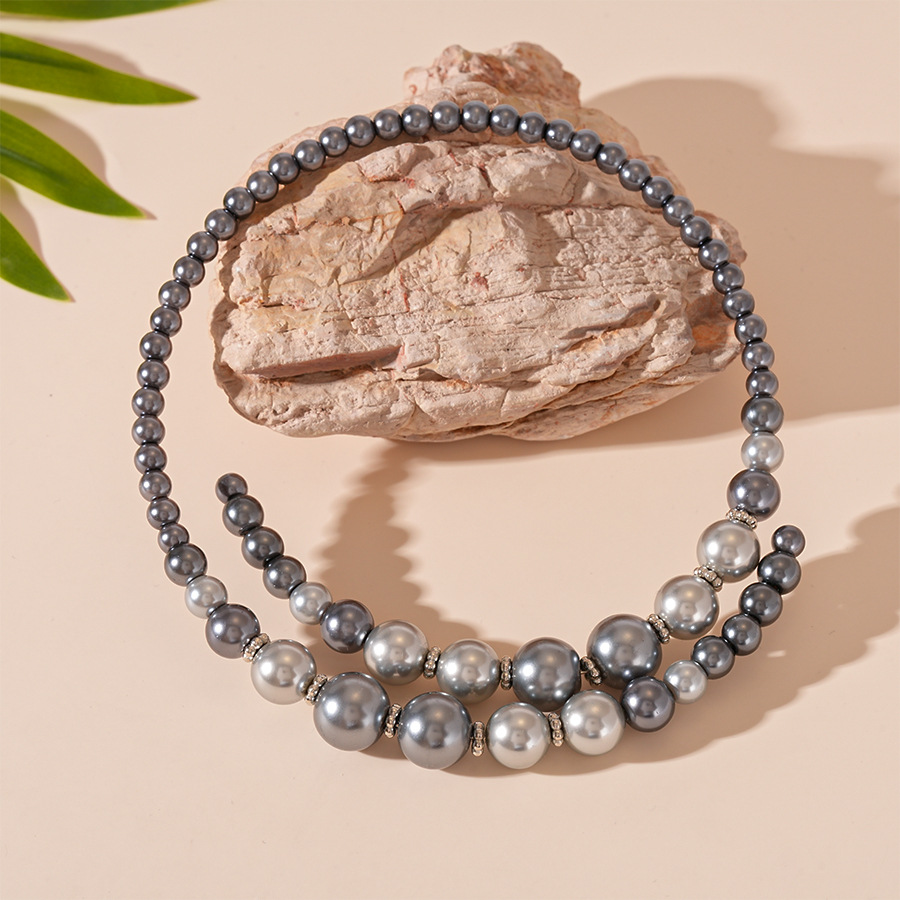 Europa y los Estados Unidos retro collar de cristal de perla abierto estilo simple nicho temperamento de alto nivel collar adornamiento para mujeres