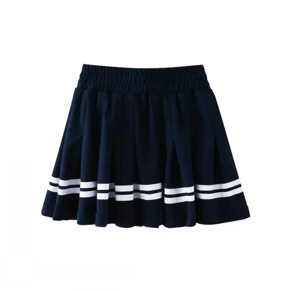 ◑☨Navy blue and white striped skirt☨◑