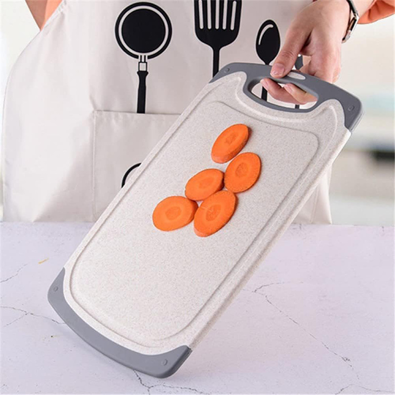 Juego de Tablas de Cortar de Paja de Trigo Set de 3 Piezas Antideslizante para Cocina image 4