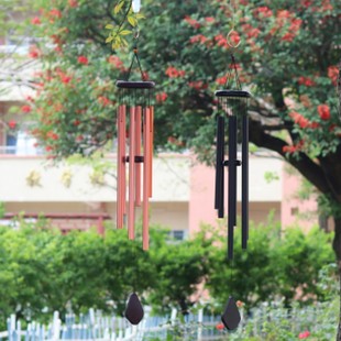 Amazon Supplies Aluminum Tube Wind Chime Waterproof Pine Wood Classic with Music Aluminum Product Suspended Sound Bell Sound