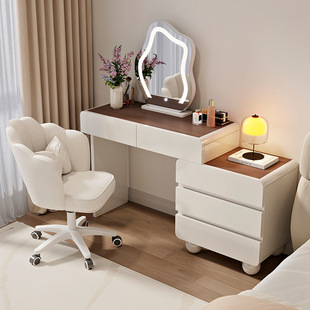 Cream Style Dressing Table Bedroom Simple Modern 2025 New Nordic Light Luxury Makeup Table Cupboard One P^
