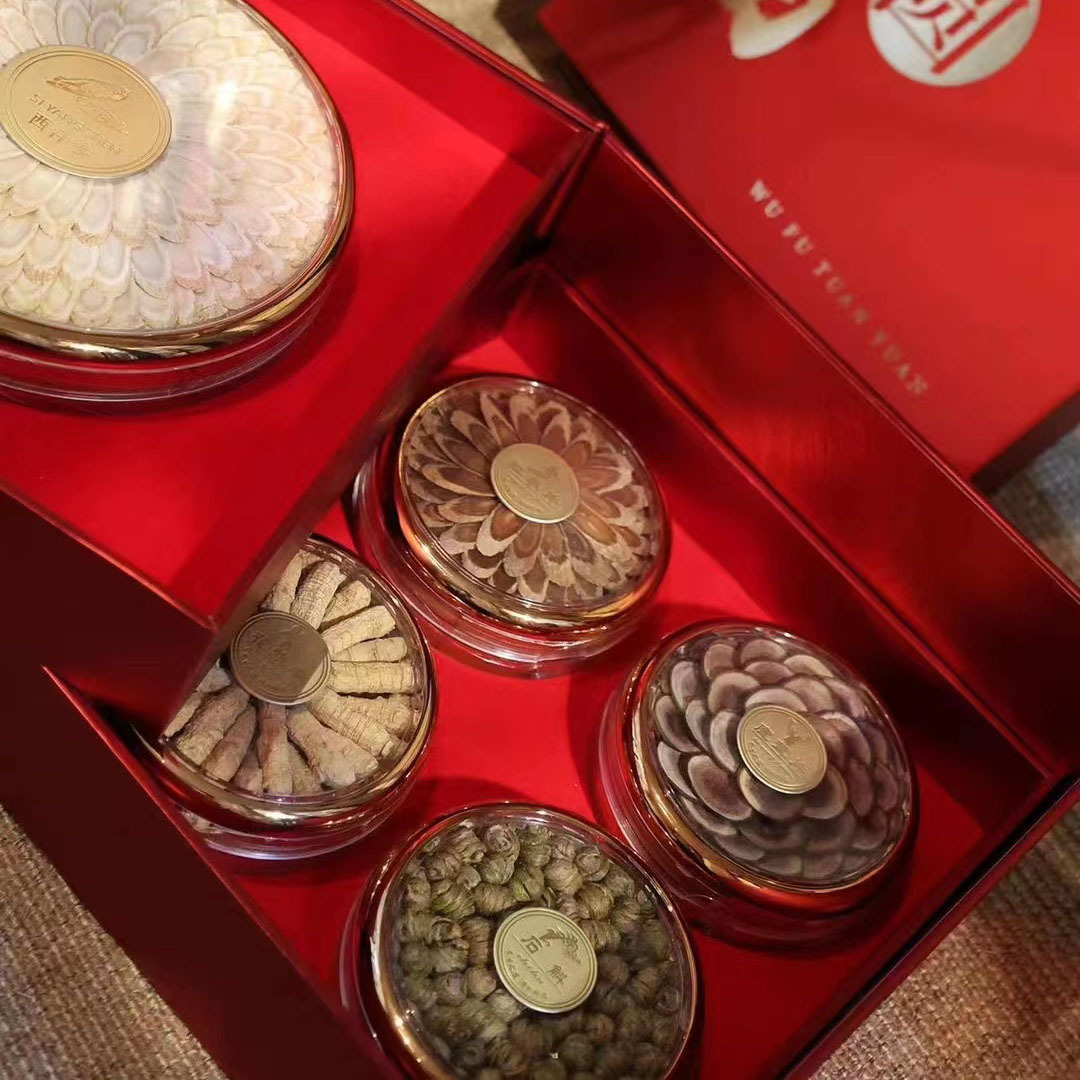 American Ginseng Gift Box Hua Qi Shen Premium Herbal Gift Set for Elders Festive Wellness Present specifications