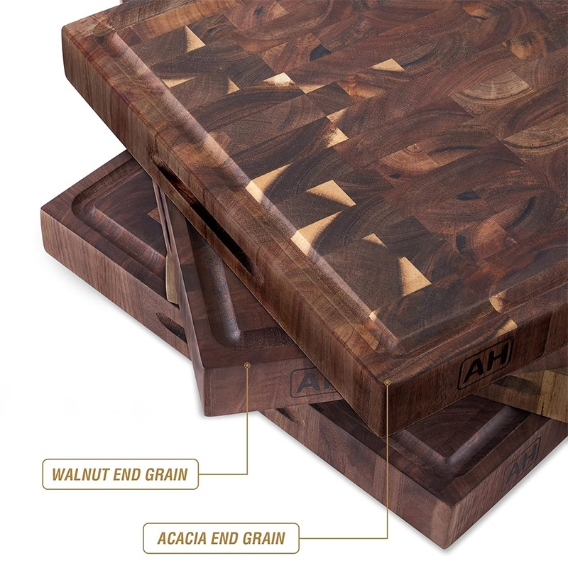 Tablero de cortar de madera maciza transfronterizo, tablero de ajedrez de madera de Xiangsi, tablero de cortar, tablero de cortar doméstico, tablero de cortar a cuadros geométricos, yunque de empalme de madera