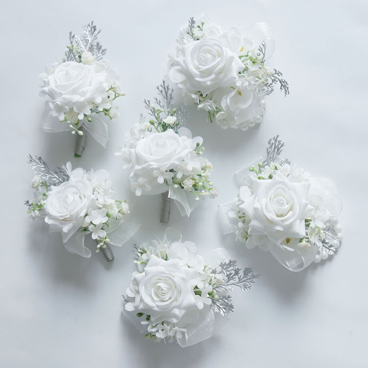 芸涵閣xs36結婚祝い花芸シミュレーション花ビジネス祝典開業ゲスト胸花襟花手首花白色|undefined