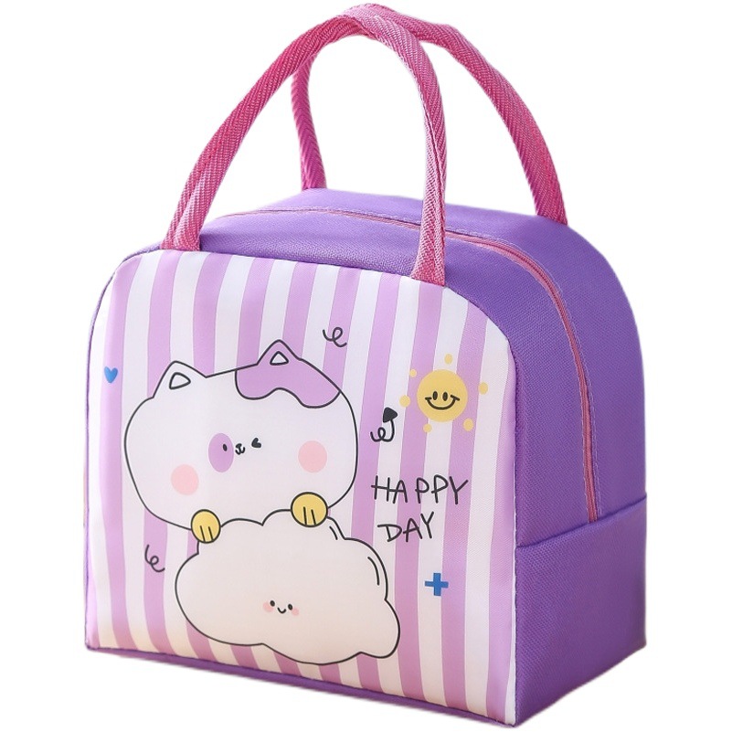Bolsa para lonchera con aislamiento de papel de aluminio, bolsa de mano con dibujos animados, bolsa de almuerzo para el trabajo de estudiantes, bolsa de almuerzo con aislamiento para niños, bolsa bento.