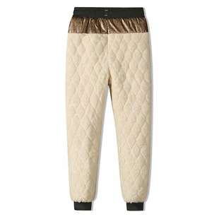 Casual Pants Men's Winter Velvet Thickeneded Sports Pants Men's Lace Elastic Waist Loose Simple Versatile Straight Pants