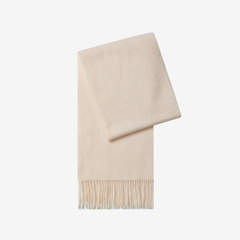 Pinzas cuidadosamente seleccionadas, bufanda 100% de lana, bufanda de ambiente coreana, color sólido, chal de mujer de alta calidad de otoño e invierno