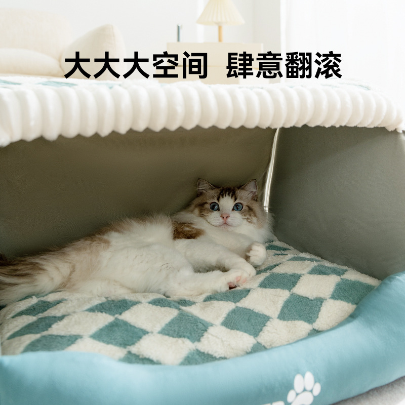 Otoño y invierno caliente y grueso gato nido mil cajones para pájaros gran perro nido pequeño perro sueño profundo nido de mascotas