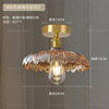 Scandinavian glossy retro brass fresh bar ceiling lamp, flowered