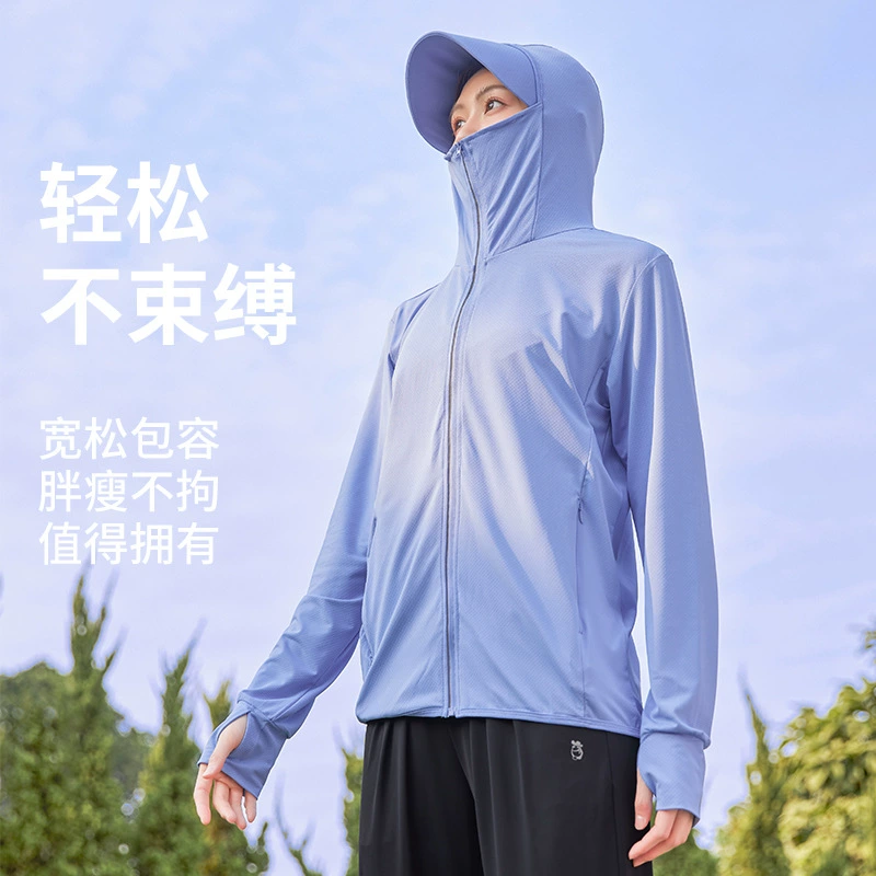 Большой размер льда шелк солнцезащитный крем женщина тонкая езда с капюшоном на открытом воздухе быстрая сушка солнцезащитный крем дышащий ультрафиолетовый куртка для рыбалки