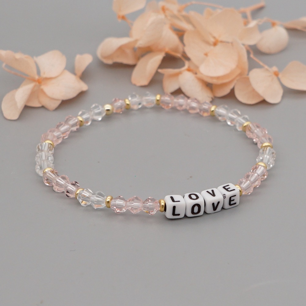 Korean style simple letter diamond crystal bracelet wholesalepicture4