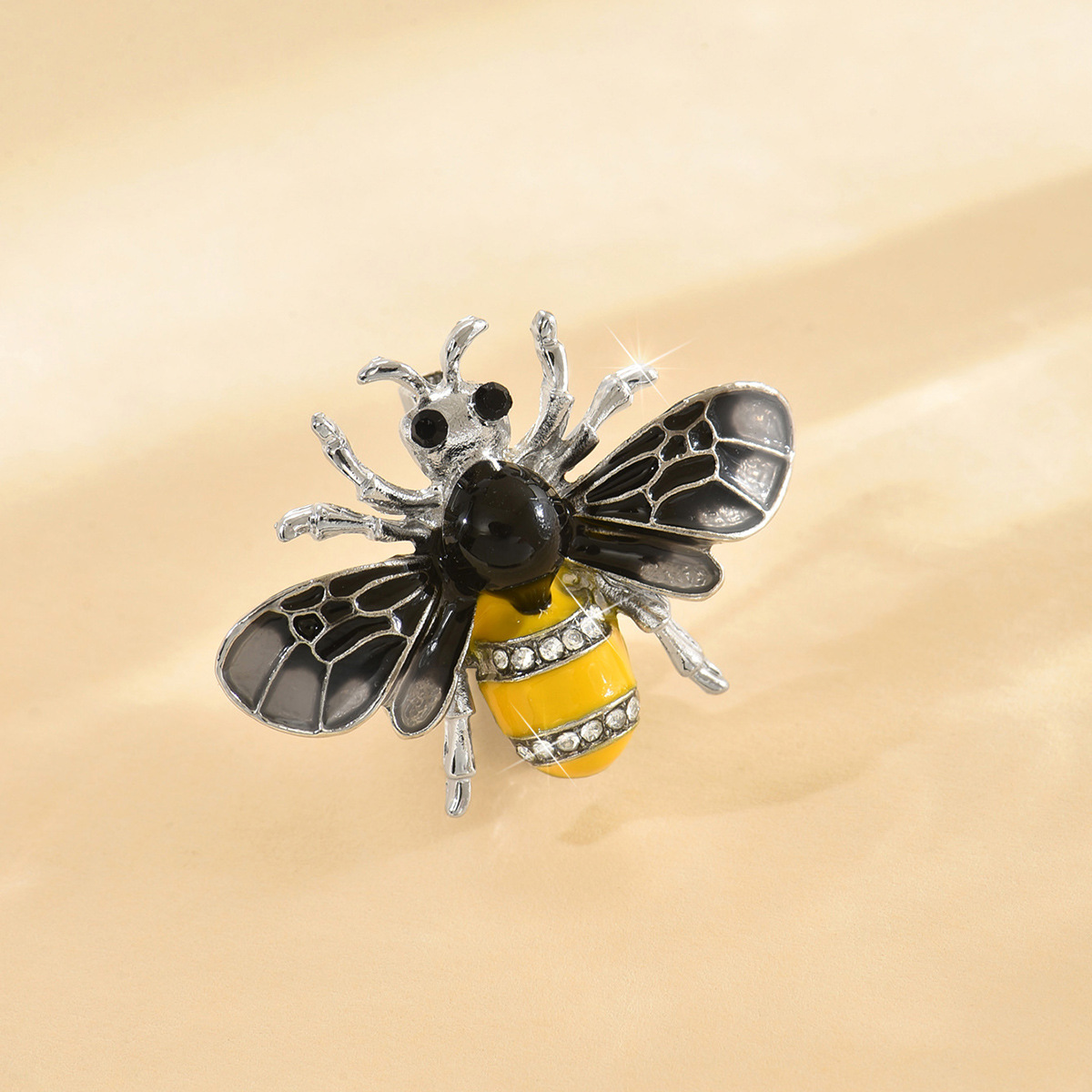 Cross-border nuevo esmalte simple diamante miel broche nicho femenino de alta sensación pin diy insectos accesorios de traje