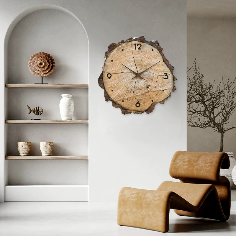 Wooden wall watch, simple and elegant design, high-quality style, wholesale