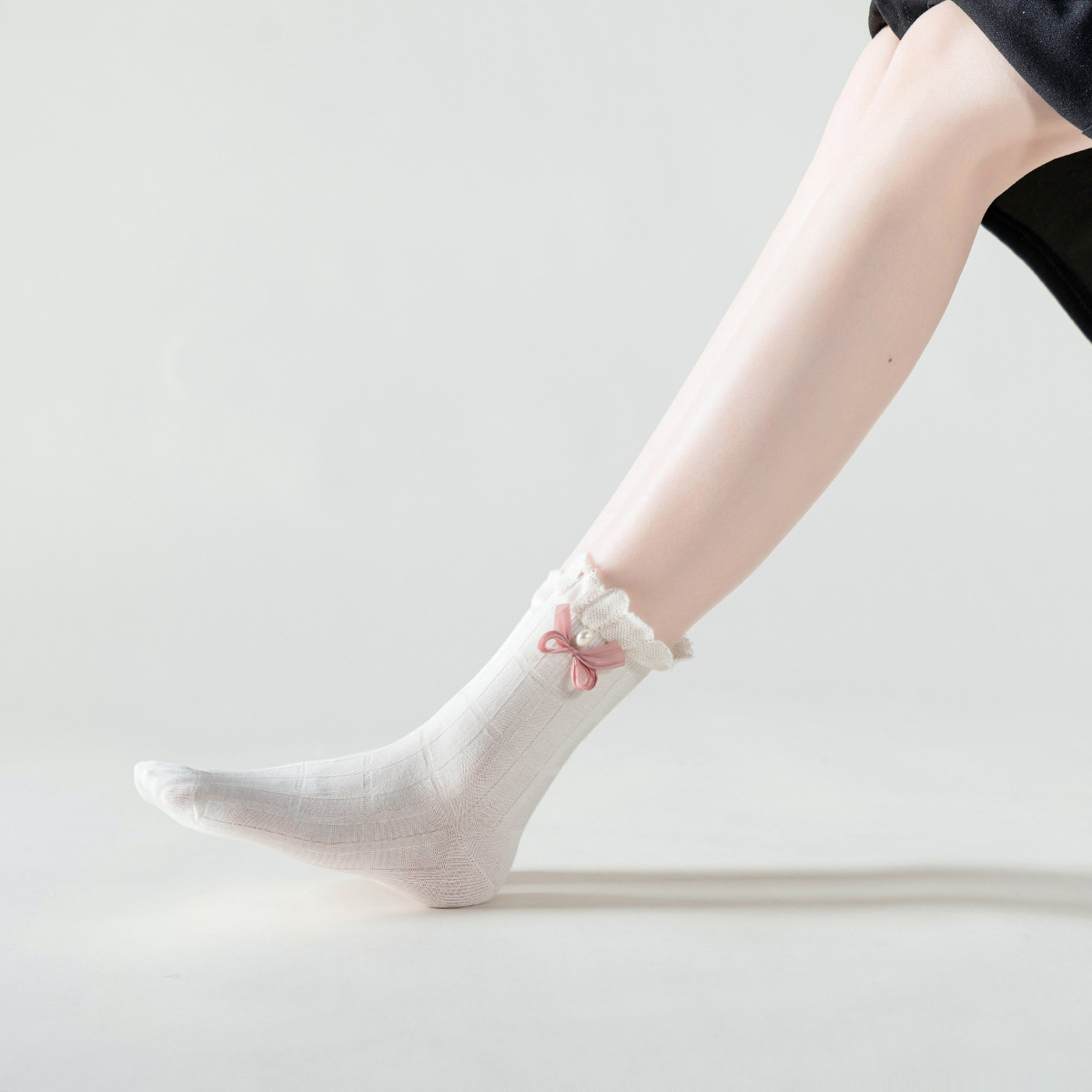 작은 핑크 꽃 (흑백 파우더)