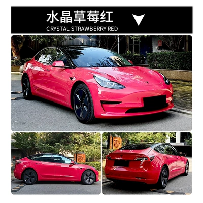Auto Color Change Film, Car Color Change Film in Colors Such - crystal-strawberry-red-pvc-paper-low-152165m