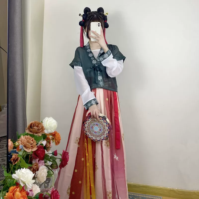 Youxigu Оригинал [Luoyi] Tang Xuanzi Hanfu Женская рубашка с круглым вырезом