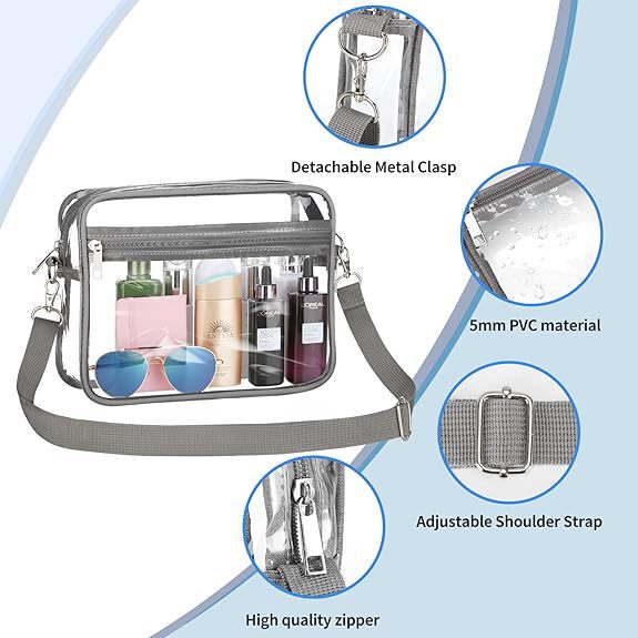 Amazon Hot Selling PVC Waterproof Travel Crossbody Bag Travel Portable See-through Storage Bag Beach Mobile Phone Bag