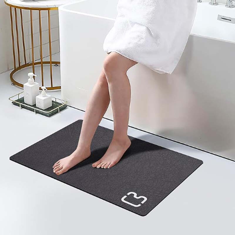 Cross-Border Simple Bathroom Absorbent Non-Slip Mat Quick-Drying Easy-Care Diatomaceous Earth Floor Mat Household Wear-Resistant Bathroom Floor Mat