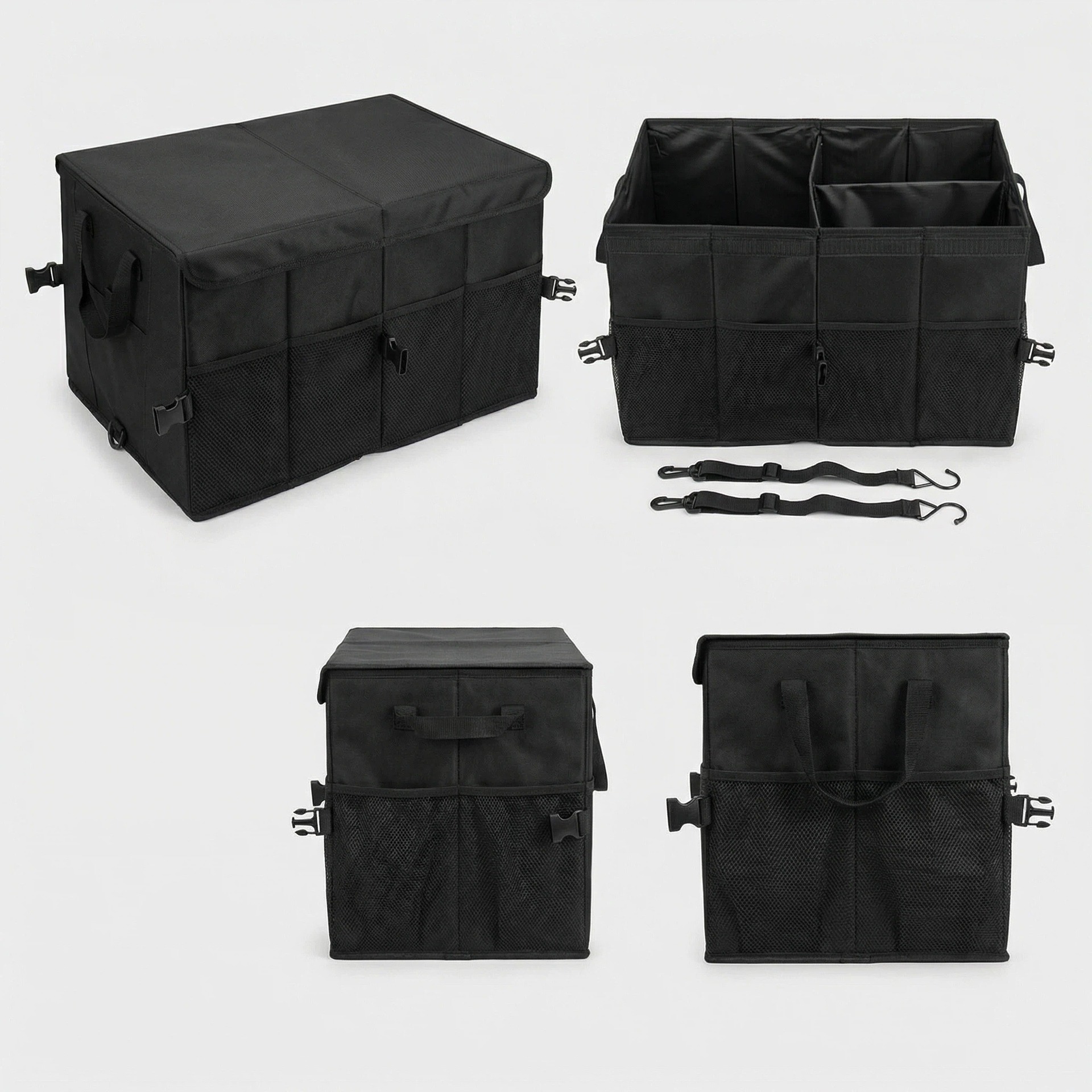 Cross-Border Car Trunk Storage Box with Lid, Large Capacity Car Rear Folding Storage Box