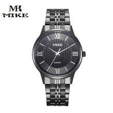 MIKE 米可钢带石英情侣表商务手表休闲表石英防水手表