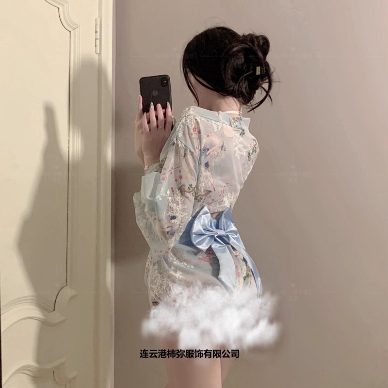 Sexy Lingerie Pure Desire Japanese Printed Kimono Uniform suit Free Pajamas Temptation ny