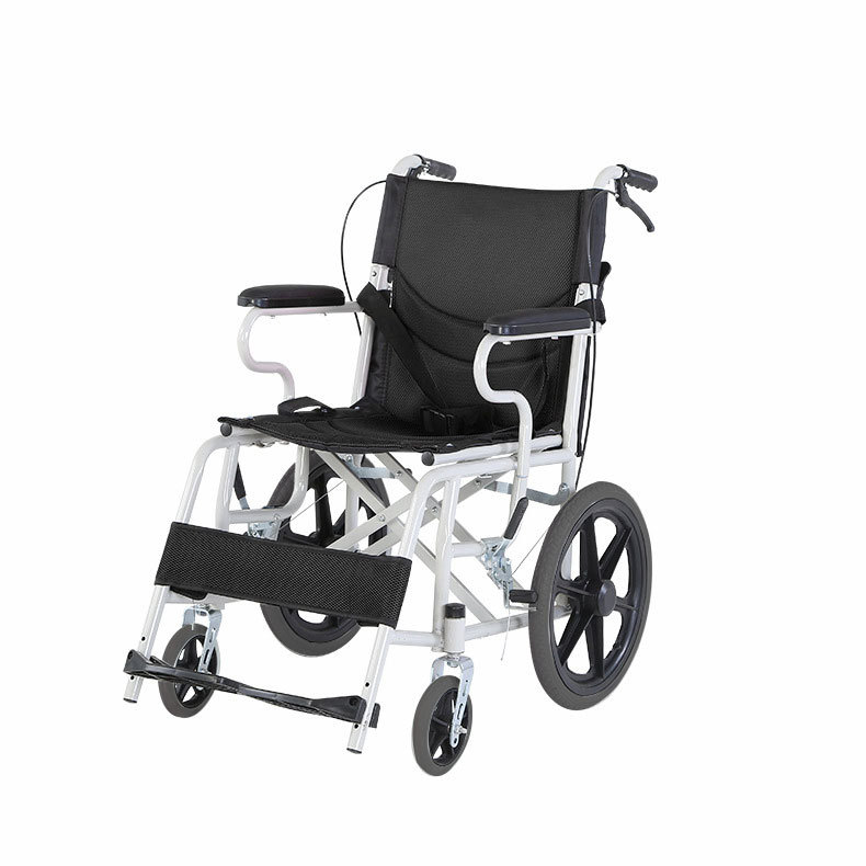 Silla de ruedas plegable ligera, carrito empujador para personas mayores, andador multifuncional con doble almohadilla