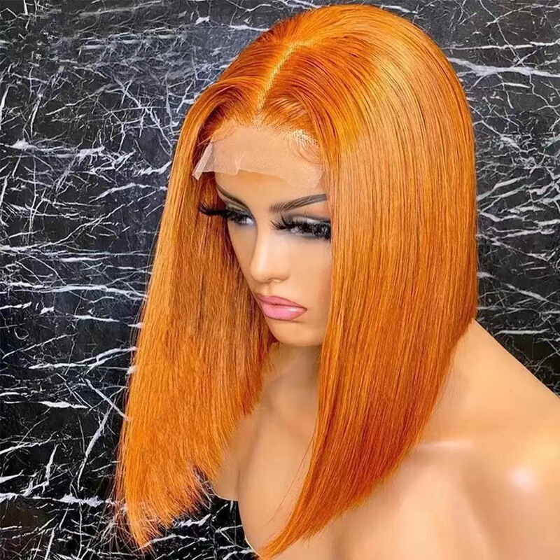 Front Lace Short Bob Hair Amazon Best-Selling Short Straight Bob Wig Factory Ready for Drop Shipping