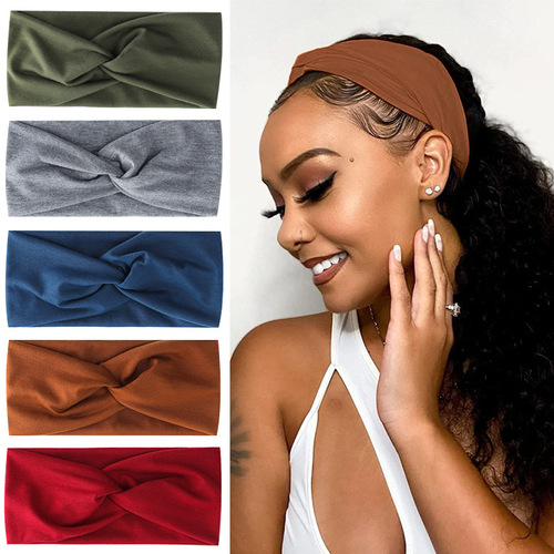 Solid Color Leopard Snake Print Headband, European and American New Style Sports Yoga Sweatproof Headband for Men and Women Fitness Running Face Towel
