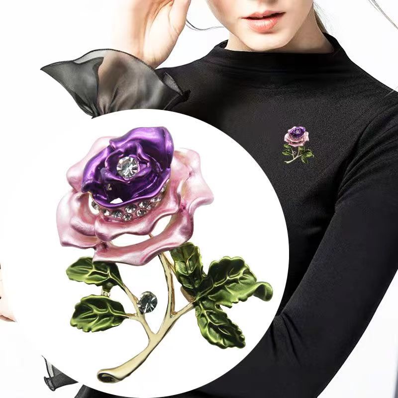 Elegant Simple Style Flower Alloy Diamond Unisex Corsage display picture 2