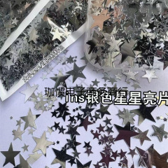 銀色の星のスパンコール材料の星のスパンコール装飾補助材料のばら売りカードの包装五角星両面