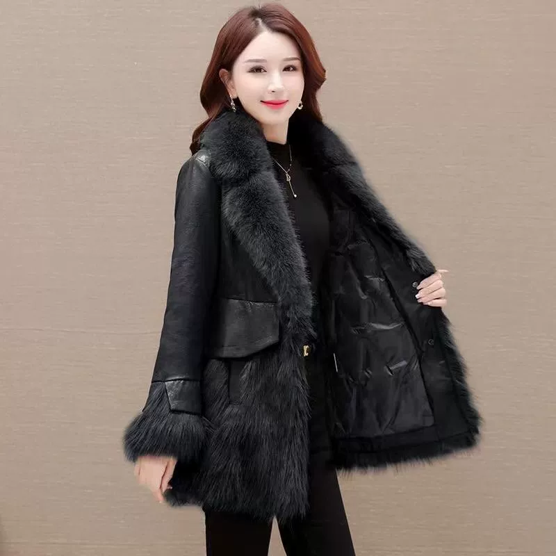 Long down jacket with down, mid-length, 60 years, increased thickness