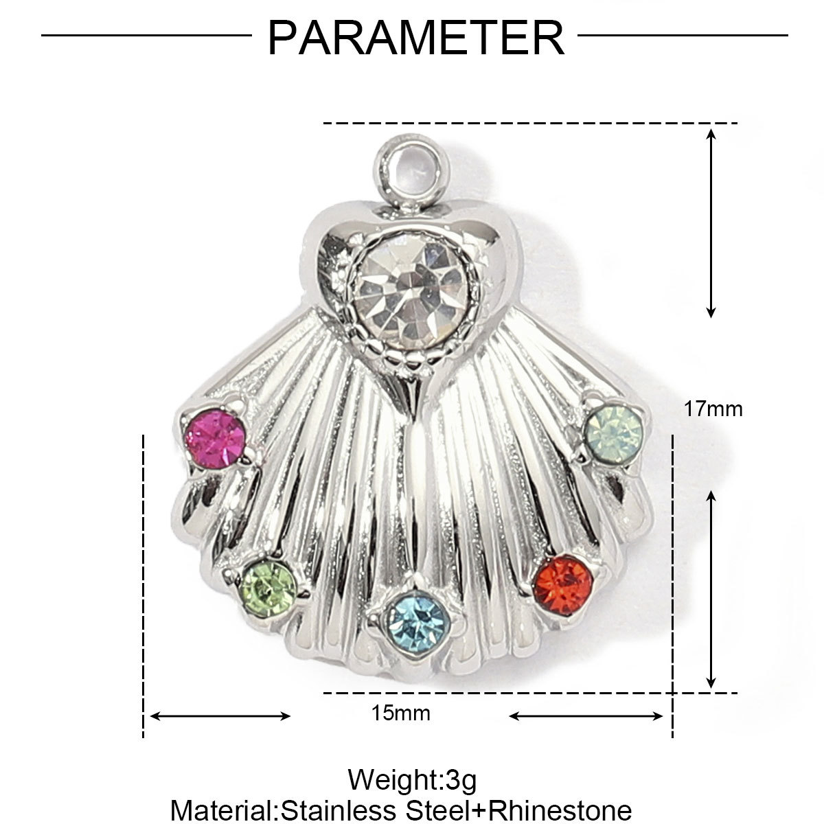 6g Weight Pendant Jewelry Making Type 15*17mm, 18 * 20mm, 18 * 24mm Jewelry Making Size Rhinestones Inlay Material DIY Ornament Accessories Classification 3 PCS/Package Quantity 304 Stainless Steel Material Cross, Angel, Heart Shape, Flower, Shell Pattern All Seasons Season Polished Finish Inlay Design IG Style, Modern Style Style 3 PCS/Package 15*17mm 18 * 20mm 18 * 24mm 304 Stainless Steel Rhinestones Cross Angel Heart Shape Polished Pendant DIY Ornament Accessories 11