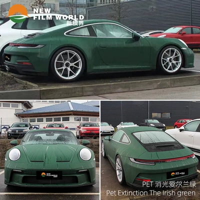 Car color change film factory Automotive Film - matte-irish-green