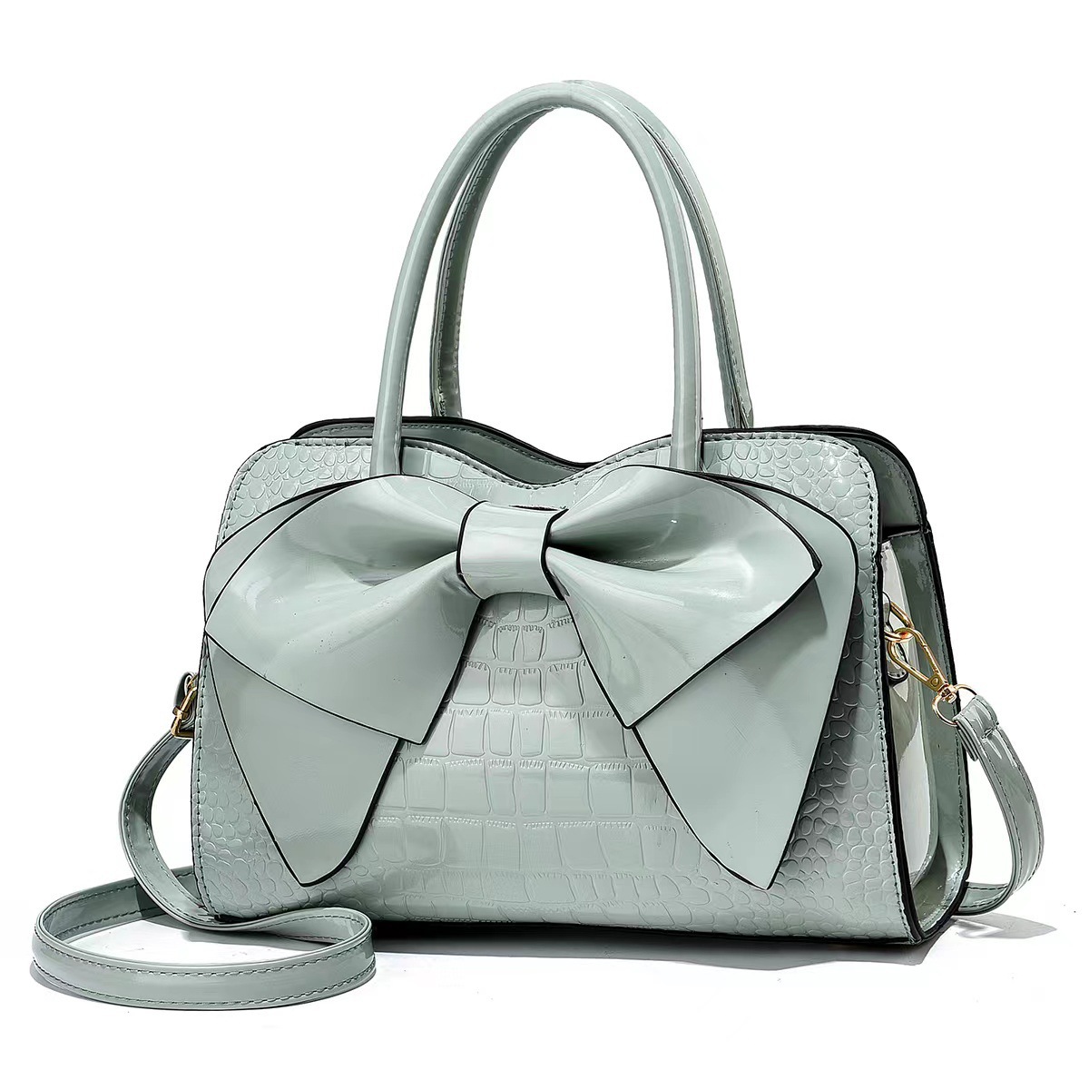 2025年秋冬新作 レディースバッグ ファッション クロコダイル柄 リボン付き ショルダーバッグ クロスボディバッグ ハンドバッグ シンプル マザーズバッグ