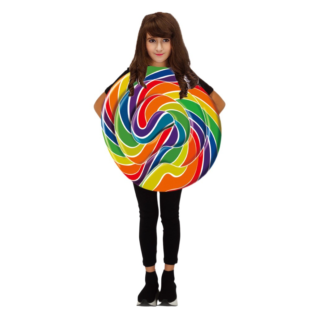 Ola caramelo familia fiesta traje de caramelo padre-niño traje divertido piruleta carnaval Cosplay COS traje