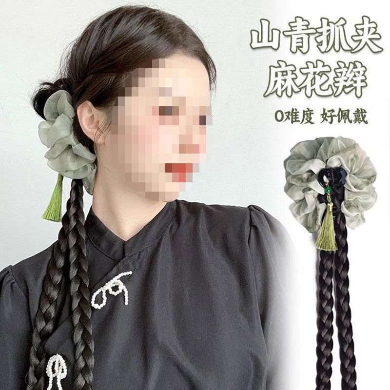 Nuevo estilo antiguo chino bordilla agarrar clip de cabello doble trenza almacenamiento completo sueño trenza de torsión entrelazado niños otros ventas calientes