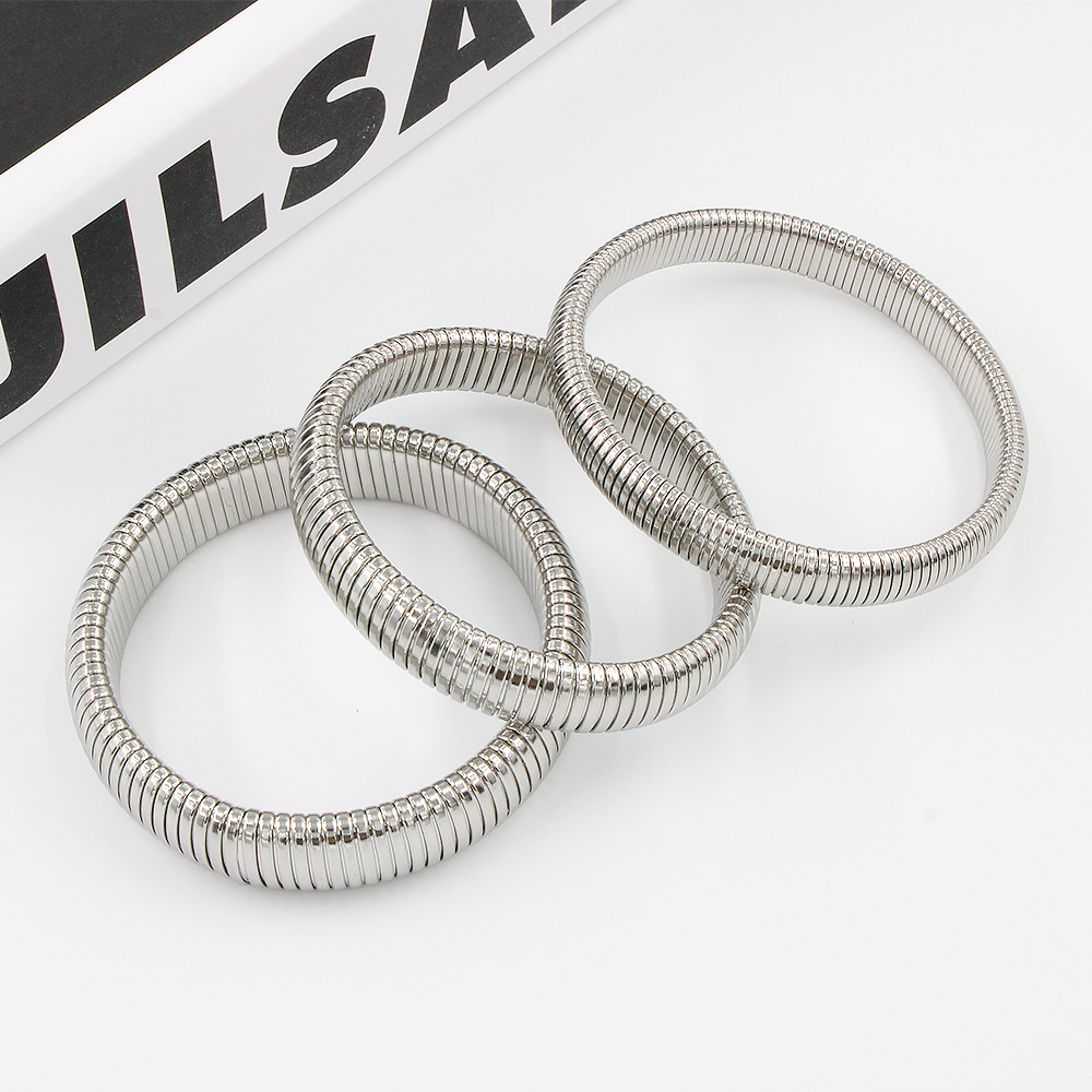 Fashion Geometric Stainless Steel Plating Zircon Bangle 1 Piece