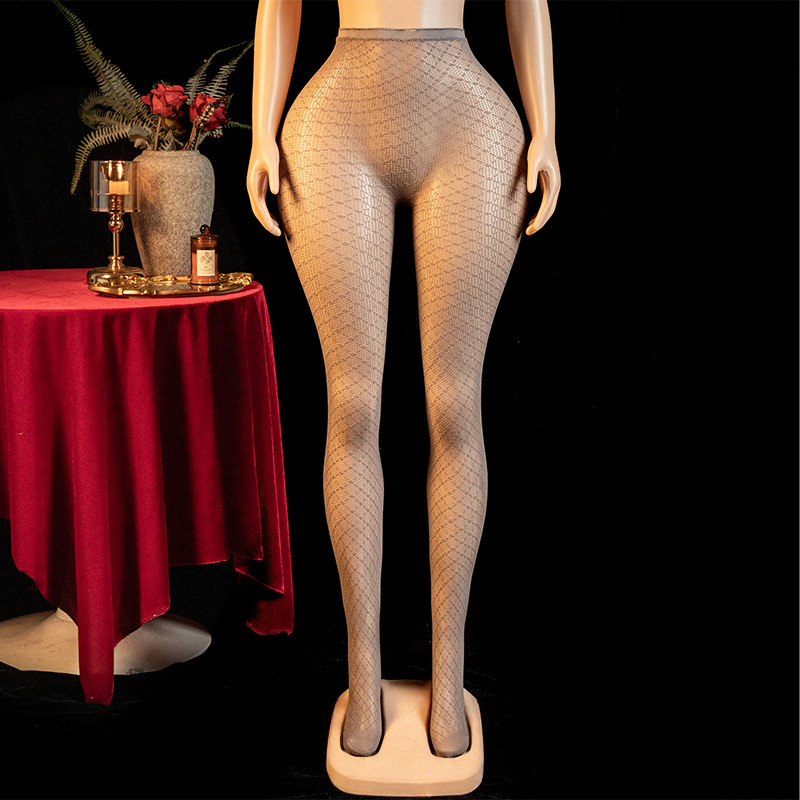 Conjunto de Lencería y Medias de Red WK81 de Nailon y Elastano para Citas de Pareja