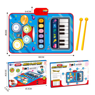 Cross-border hot sale two-in-one multifunctional jazz drum electronic music blanket interest cultivation parent-child interactive toys wholesale