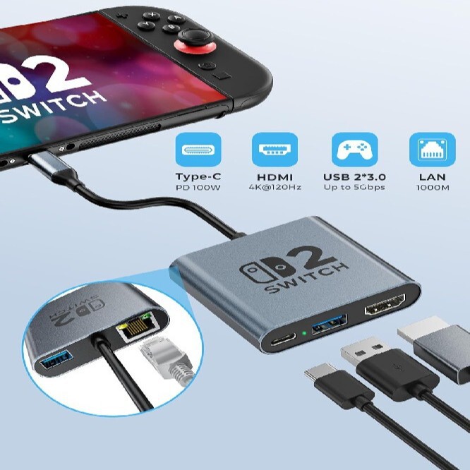 Suitable for Switch /Steam Deck /Rog Xbox Ally to Hdmi4K120H
