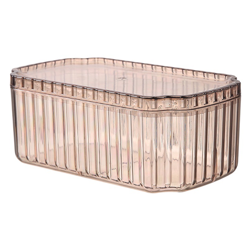 Caja de joyería caja de almacenamiento de acrílico transparente collar pendientes anillo caja de polvo caja de joyería de alta gama