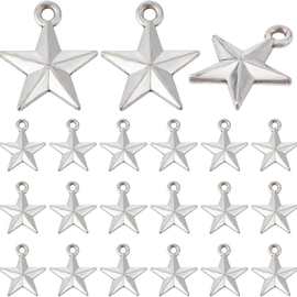 五角星星星白K合金饰品配件DIY 复古100个/包