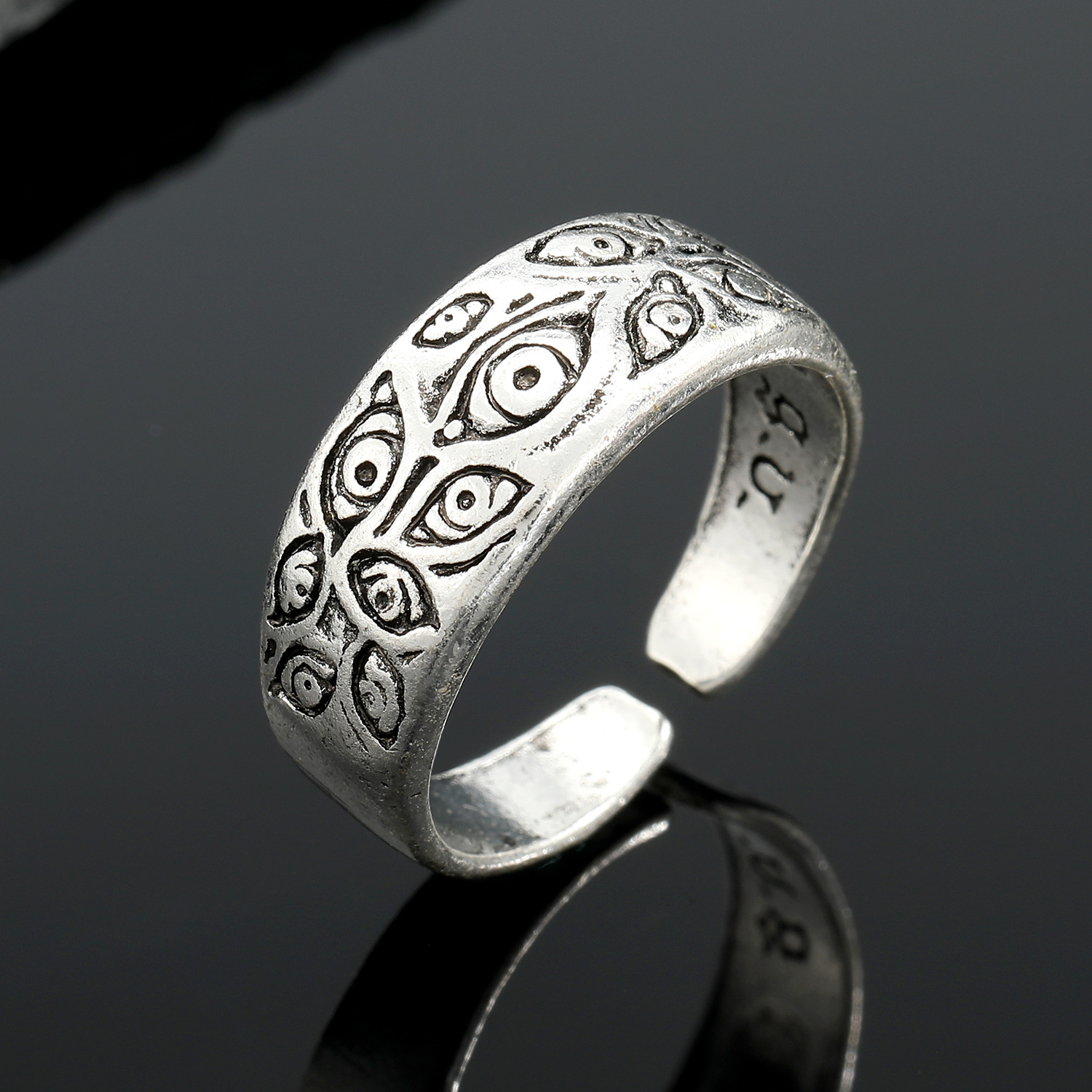 Fashion Vintage Silver Rings Multi-eyes Braided Alloy Rings display picture 6