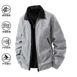 跨境外贸【多组风格图片 】M-8XL大码夹克外套男加肥加大毛呢大衣