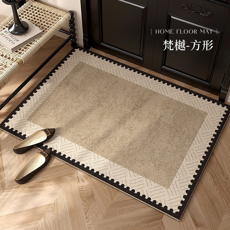 Entrance Door Floor Mats, High-End Mud Scraping Silk Circle Floor Mats, Entrance Dust Removal Floor Mats, Home Door Non-Slip Floor Mats
