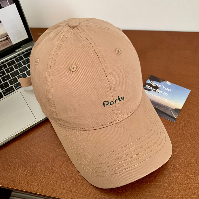 Sombrero de béisbol bordado amarillo para mujeres, sombrero de brillo amplio, sombrero de boca de pato, sombrero coreano, sombrero de cabeza grande