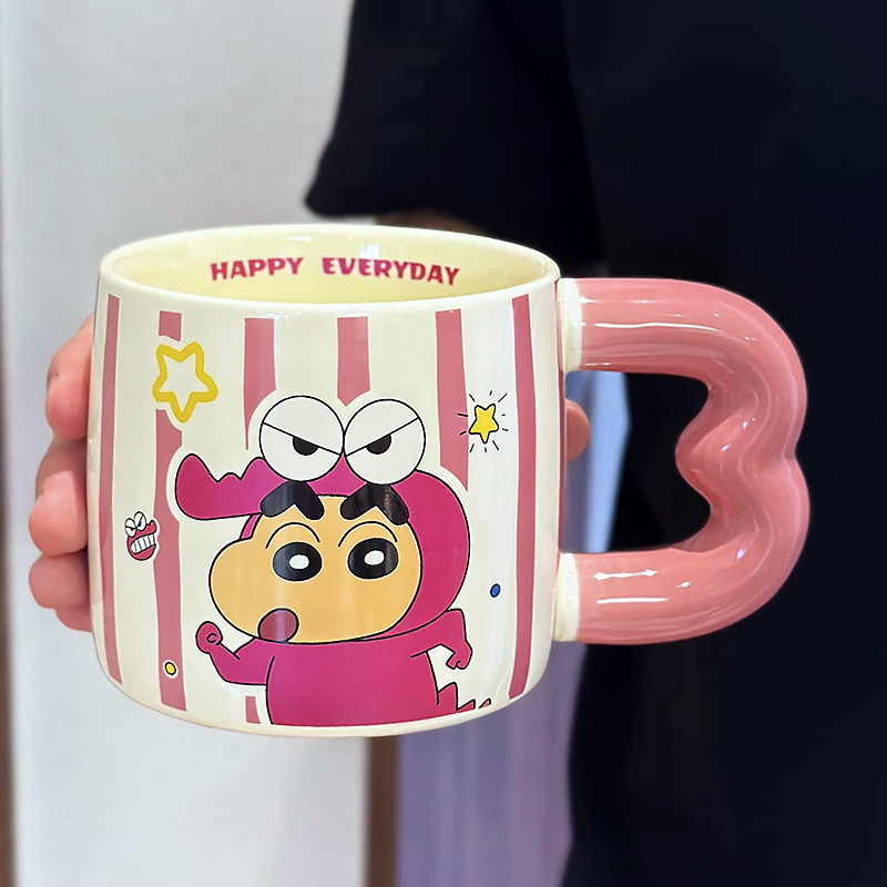 クレヨンしんちゃん マグカップ セラミック 蓋付き オフィス 朝食 ホーム 特別に美しいカップル ドリンクカップ 女の子用|undefined