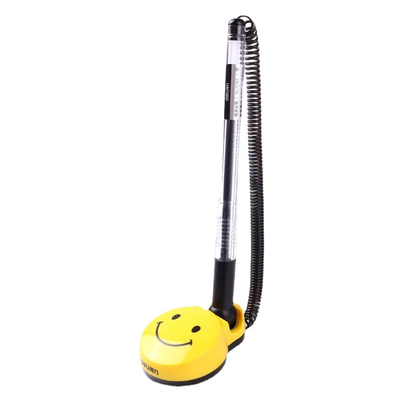 Deli 6793 Pen with Cord for Fixed Signing, Suitable for Hotels, Restaurants, Bank Front Desks, Desktop Gel Pen for Office Use